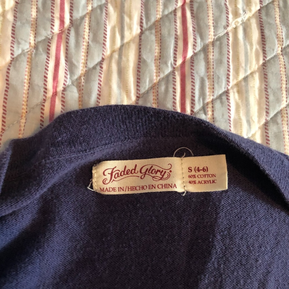 Blue Button Front Cardigan - Picture 2 of 3